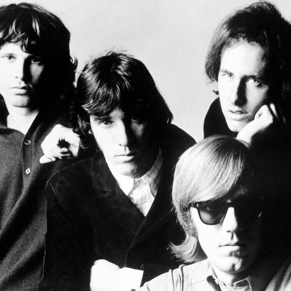 The Doors posing for a photo in 1968.