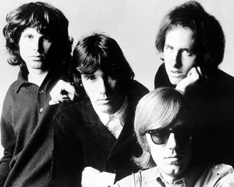 The Doors posing for a photo in 1968.