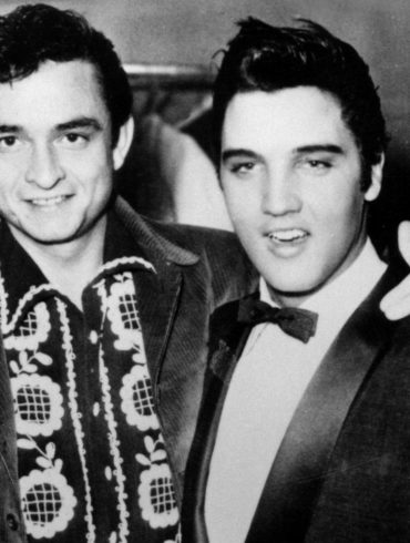 A young Johnny Cash and Elvis.