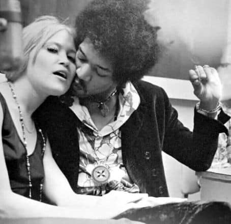 Carmen Borrero: 10 Photos of Her & Jimi Hendrix Jimi Hendrix on September 13, 1968 with Carmen Borrero in Los Angeles, California at Bob Masse Art Studio.