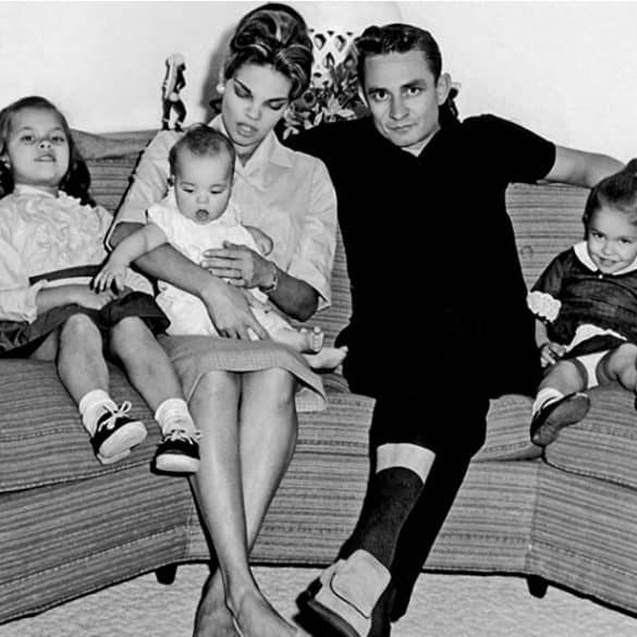 Vivian Liberto and Johnny Cash with children