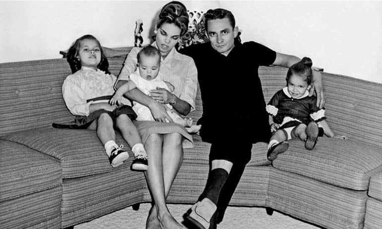 Vivian Liberto and Johnny Cash with children