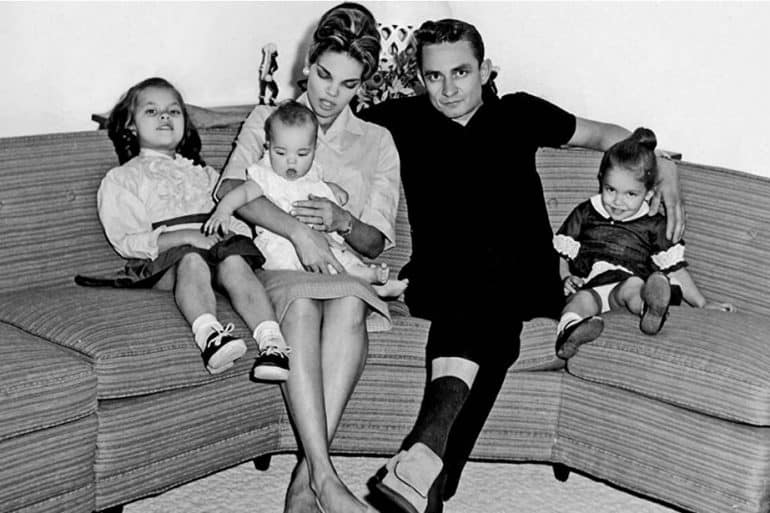 Vivian Liberto and Johnny Cash with children
