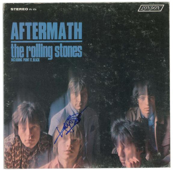 Rolling Stones Aftermath Signed Album Cover By Keith Richards