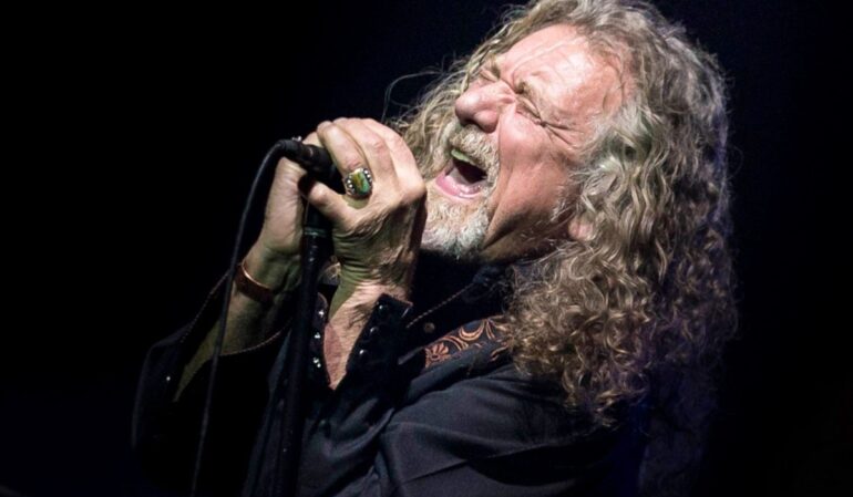 Robert Plant singing