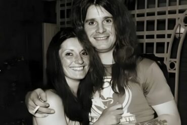Thelma Riley and Ozzy Osbourne smiling together in a candid photo from the early years of their marriage