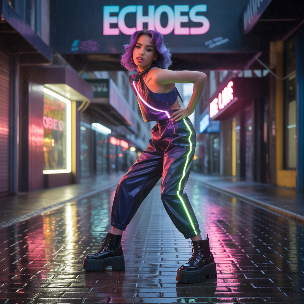 clothing and styling of a model in a music video