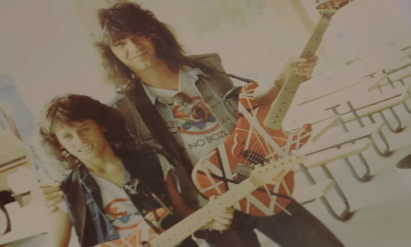How Eddie Van Halen Built the Frankenstrat and Changed Rock Forever Edward Van Halen and “Young Eddie” pictured on set during the filming of “Hot for Teacher” music video