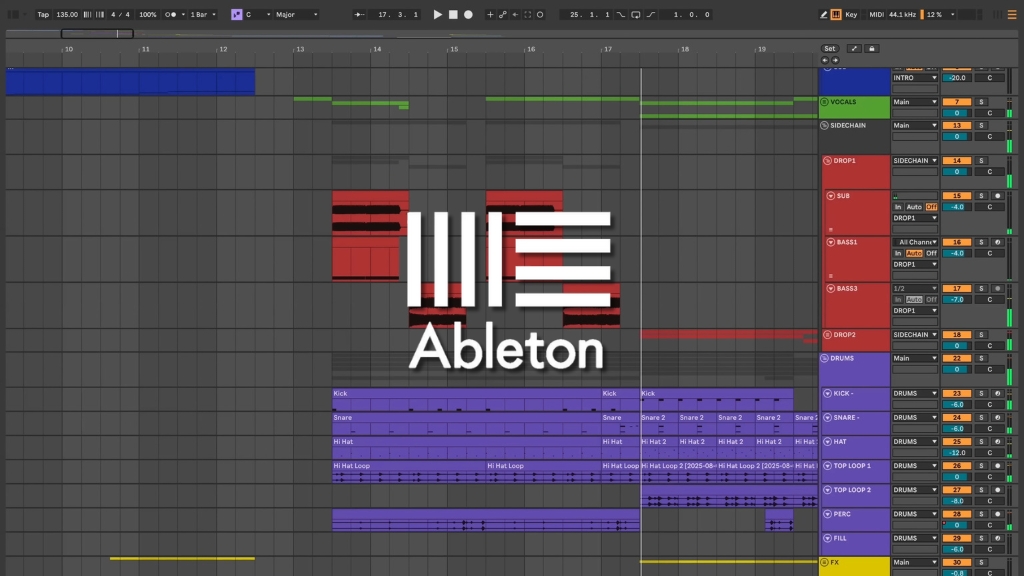 Dashboard of Ableton Live 12