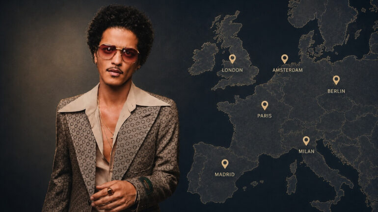 Bruno Mars European Tour 2026 - Paris, Berlin, Amsterdam, Madrid, Milan, and London Dates Bruno Mars European Tour
