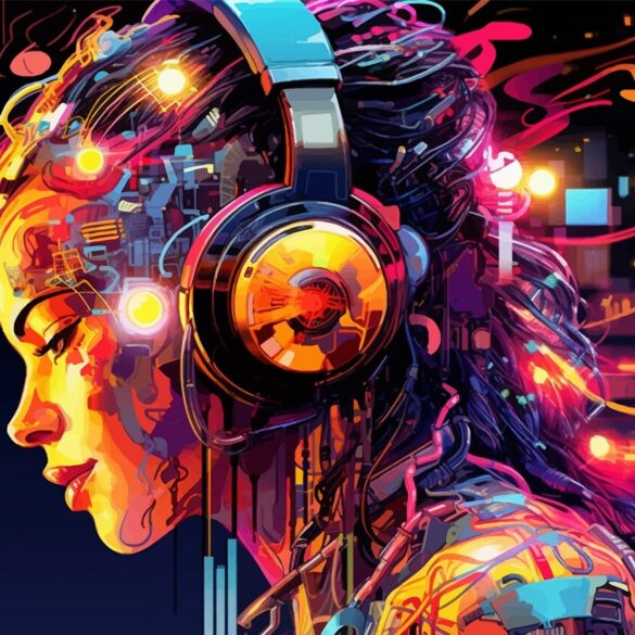 AI Can Mimic Creativity but It Will Never Replace the Human Artist embodying the fusion of human creativity and advanced technology