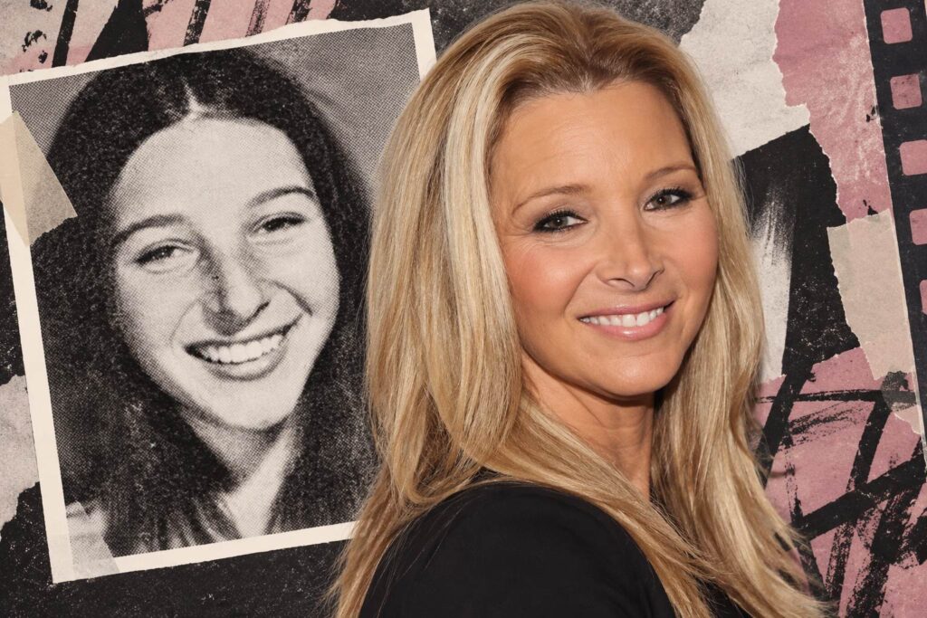 7 Celebrities Who Actually Look Better After Plastic Surgery Editorial collage of young and older Lisa Kudrow with vintage and modern portraits.