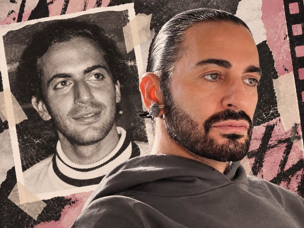 7 Celebrities Who Actually Look Better After Plastic Surgery Vintage and recent portraits of Marc Jacobs in a pink and black editorial collage.