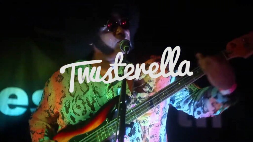 Musician performing on stage at Twisterella Festival in Middlesbrough